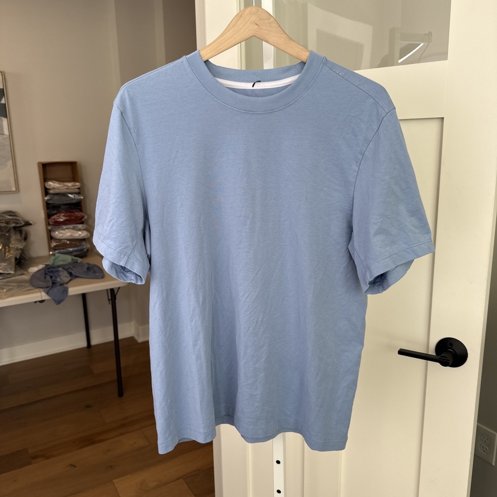 lululemon Men's Blue Short Sleeve Crewneck T-Shirt Athletic Tee Approx M